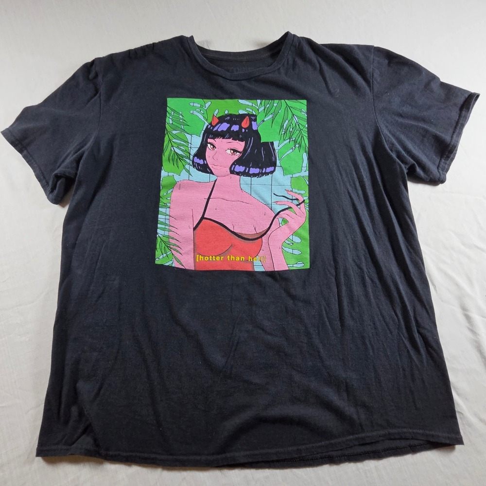 Hot Topic Hotter Than Hell Anime Devil Girl Graphic Tee Black XL